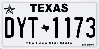 TX license plate DYT1173
