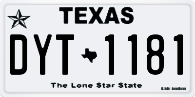 TX license plate DYT1181