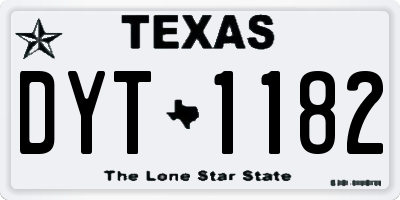 TX license plate DYT1182