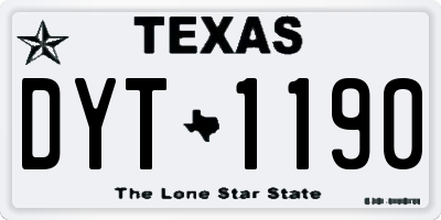TX license plate DYT1190
