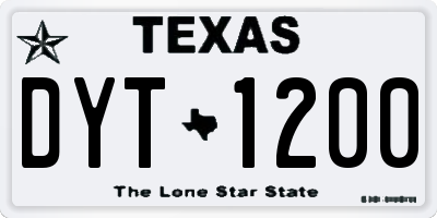TX license plate DYT1200