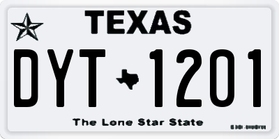 TX license plate DYT1201