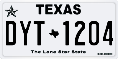 TX license plate DYT1204