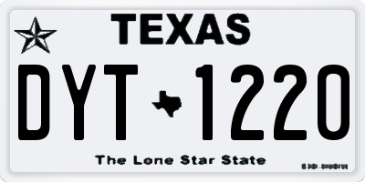 TX license plate DYT1220