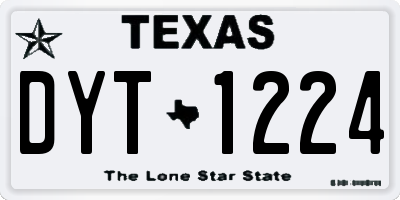 TX license plate DYT1224
