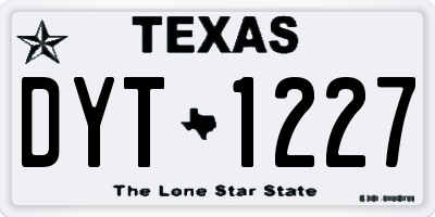 TX license plate DYT1227