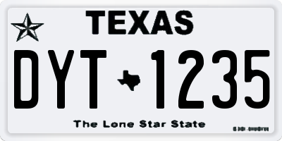 TX license plate DYT1235