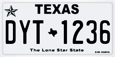 TX license plate DYT1236