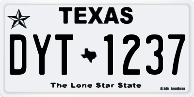 TX license plate DYT1237