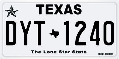 TX license plate DYT1240