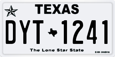 TX license plate DYT1241
