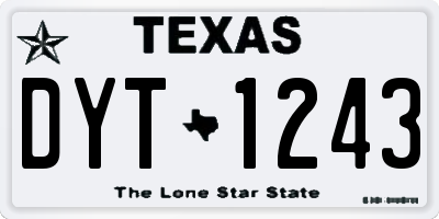 TX license plate DYT1243