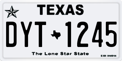 TX license plate DYT1245