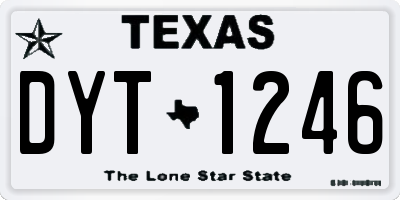 TX license plate DYT1246
