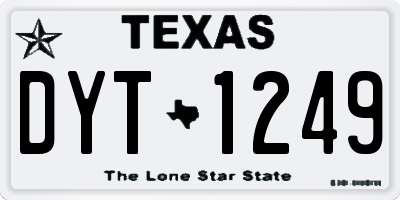 TX license plate DYT1249