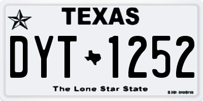TX license plate DYT1252