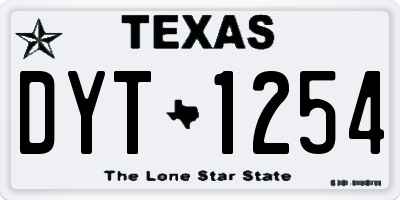 TX license plate DYT1254