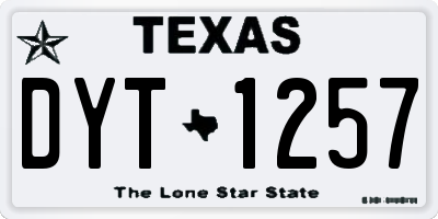 TX license plate DYT1257