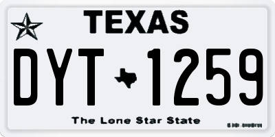 TX license plate DYT1259