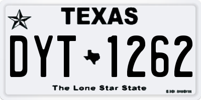 TX license plate DYT1262