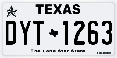 TX license plate DYT1263