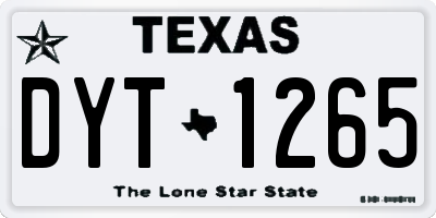TX license plate DYT1265