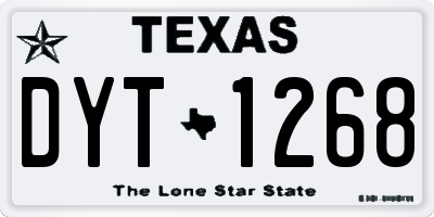 TX license plate DYT1268
