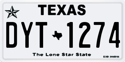 TX license plate DYT1274