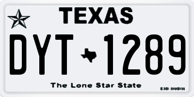 TX license plate DYT1289