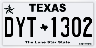 TX license plate DYT1302