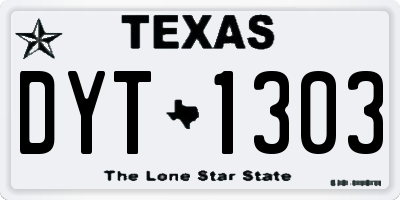 TX license plate DYT1303
