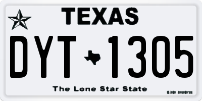 TX license plate DYT1305