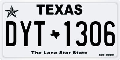 TX license plate DYT1306