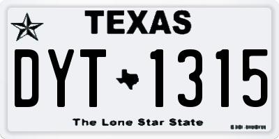 TX license plate DYT1315