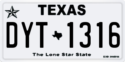 TX license plate DYT1316