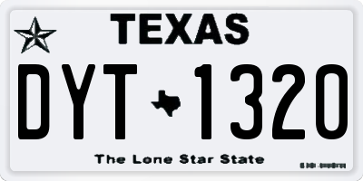 TX license plate DYT1320