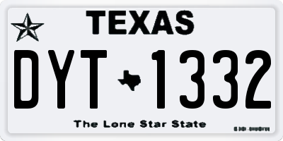 TX license plate DYT1332