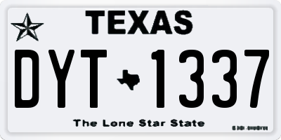TX license plate DYT1337