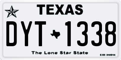 TX license plate DYT1338