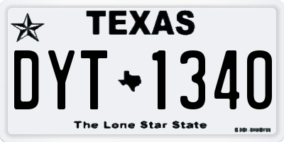 TX license plate DYT1340