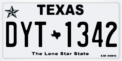 TX license plate DYT1342