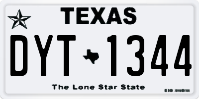 TX license plate DYT1344