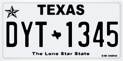 TX license plate DYT1345