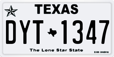 TX license plate DYT1347
