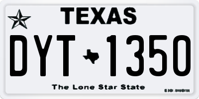 TX license plate DYT1350