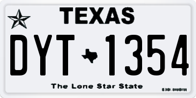 TX license plate DYT1354