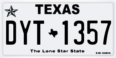 TX license plate DYT1357