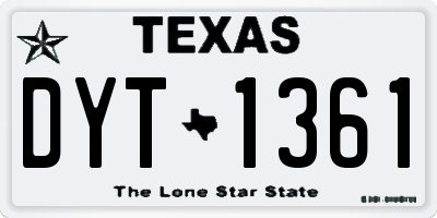 TX license plate DYT1361