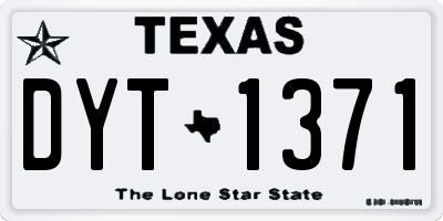TX license plate DYT1371