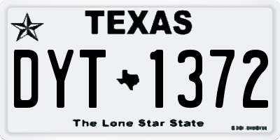 TX license plate DYT1372